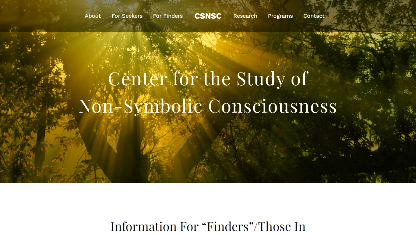 Information For “Finders”/Those In Fundamental Wellbeing